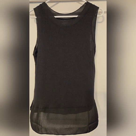LOFT Sheer Black Baggy Tank Top - Picture 1 of 3